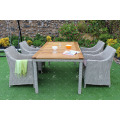 Hot trendy UV resistance Wicker PE Rattan Dining set table and 4 chairs Outdoor Furniture